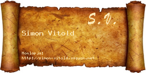 Simon Vitold névjegykártya